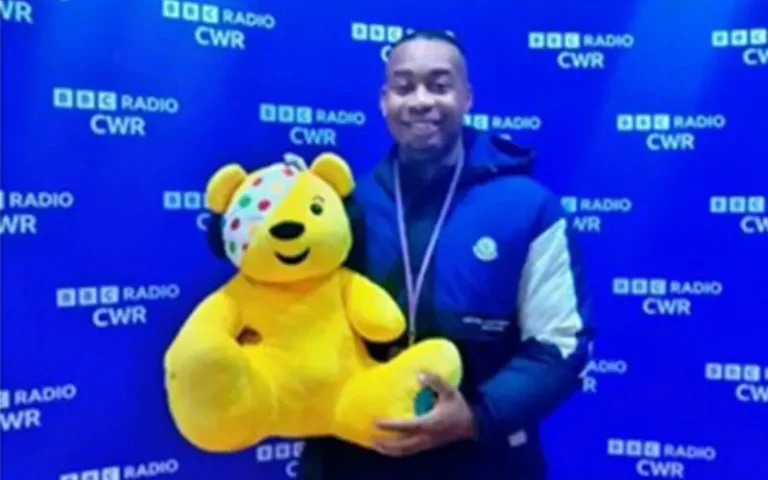 Anton and Children in Need bear at BBC