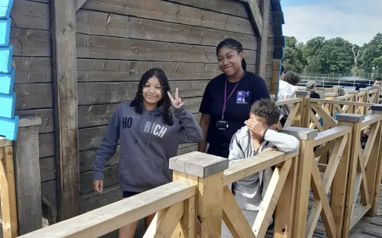 Lady mentor with two mentees