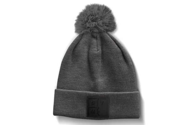 GYM's grey beanie hat with Pompom